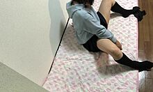 Intimate home video of Asian girlfriend's self-pleasure