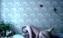 Intense Russian couple's bedroom action