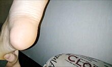 Blonde bombshell's foot fetish tease